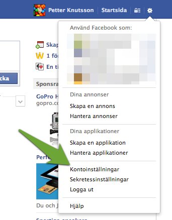 Kontoinställningar på Facebook
